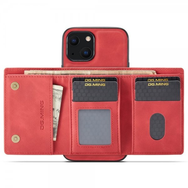 Dg.Ming iPhone 15 Cover M1 Series Aftagelig Kortholder Rød