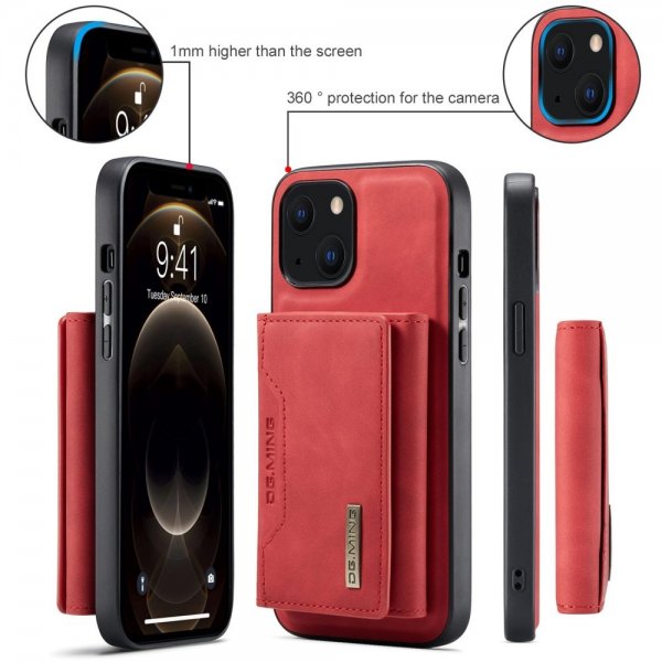 Dg.Ming iPhone 15 Cover M2 Series Aftagelig Kortholder Rød