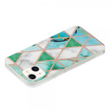 iPhone 15 Cover Marmormønster Grøn Hvid