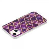 iPhone 15 Cover Marmormønster Lilla