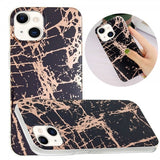 iPhone 15 Cover Marmormønster Sort