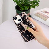 iPhone 15 Cover Marmormønster Sort