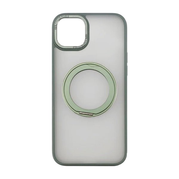 Rvelon iPhone 15 Cover Drejbart MagSafe Stativ Grøn