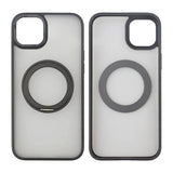 Rvelon iPhone 15 Cover Roterbart MagSafe Stativ Mat Sort