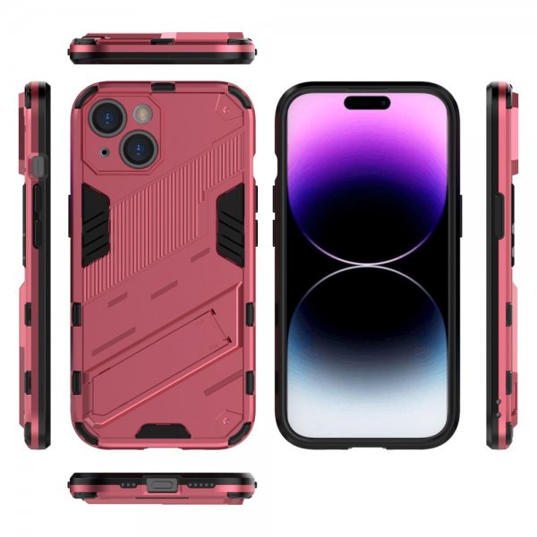 iPhone 15 Cover med Stativ Magenta