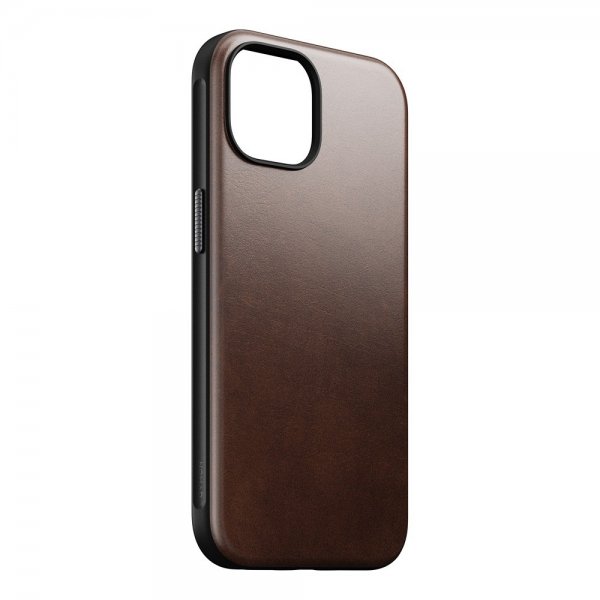 Nomad iPhone 15 Cover Modern Leather Case Horween Rustic Brown