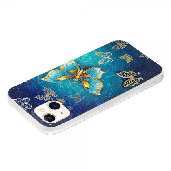 iPhone 15 Cover Motiv Sommerfugle med glimmer