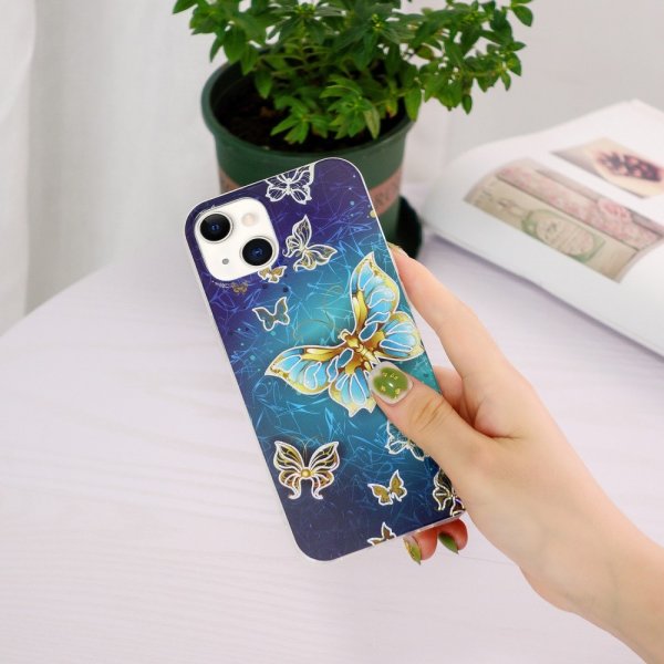iPhone 15 Cover Motiv Sommerfugle med glimmer