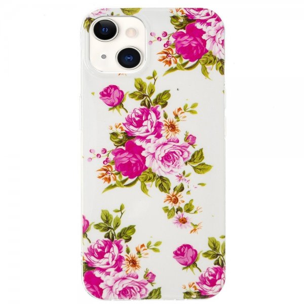iPhone 15 Cover Motiv Roser Hvid