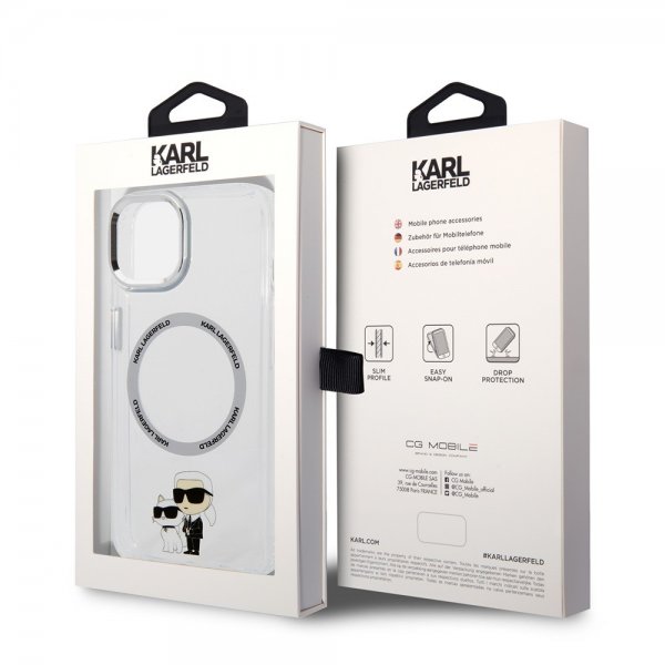 Karl Lagerfeld iPhone 15 Cover NFT Karl & Choupette Transparent