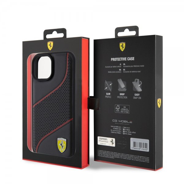 Ferrari iPhone 15 Cover Perforeret Sort