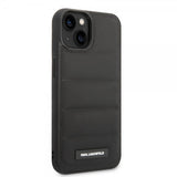 Karl Lagerfeld iPhone 15 Cover Quilted Nylon Puffy Case Logo Plate Sort