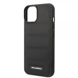 Karl Lagerfeld iPhone 15 Cover Quilted Nylon Puffy Case Logo Plate Sort