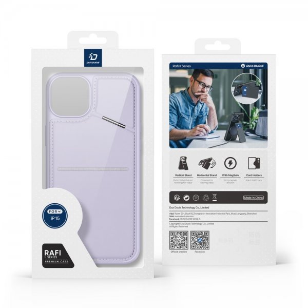 Dux Ducis iPhone 15 Cover Rafi II Series MagSafe Lilla