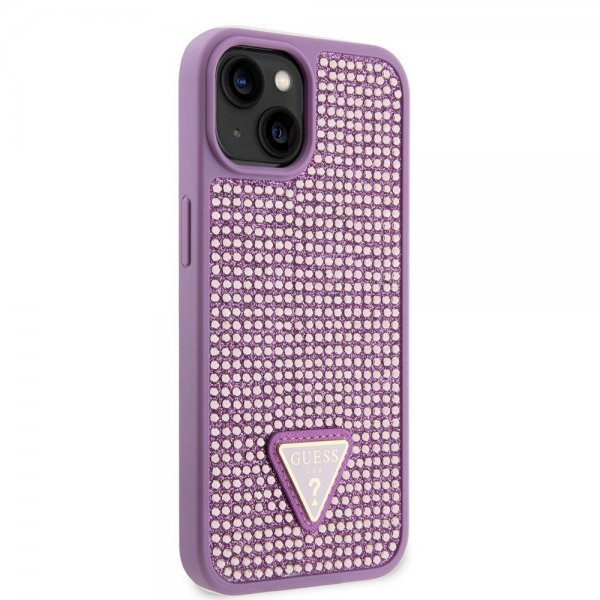 Guess iPhone 15 Cover Rhinestone Lilla