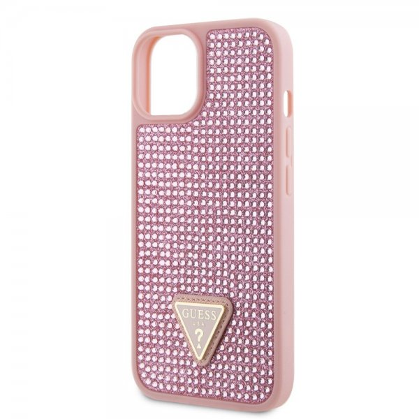 Guess iPhone 15 Cover Rhinestone Rosa