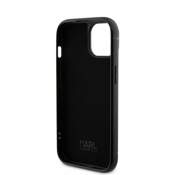 Karl Lagerfeld iPhone 15 Cover Rhinestone Sort