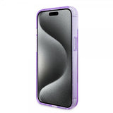 Guess iPhone 15 Cover Ring Stand Glitter MagSafe Lilla