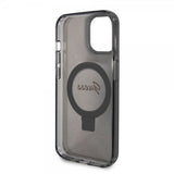 Guess iPhone 15 Cover Ring Stand Glitter MagSafe Sort