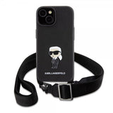 Karl Lagerfeld iPhone 15 Cover Saffiano Crossbody Sort