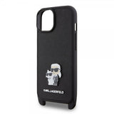 Karl Lagerfeld iPhone 15 Cover Saffiano Karl & Choupette Crossbody Sort