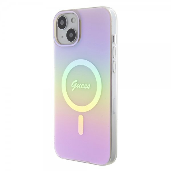 Guess iPhone 15 Cover Script MagSafe Rosa