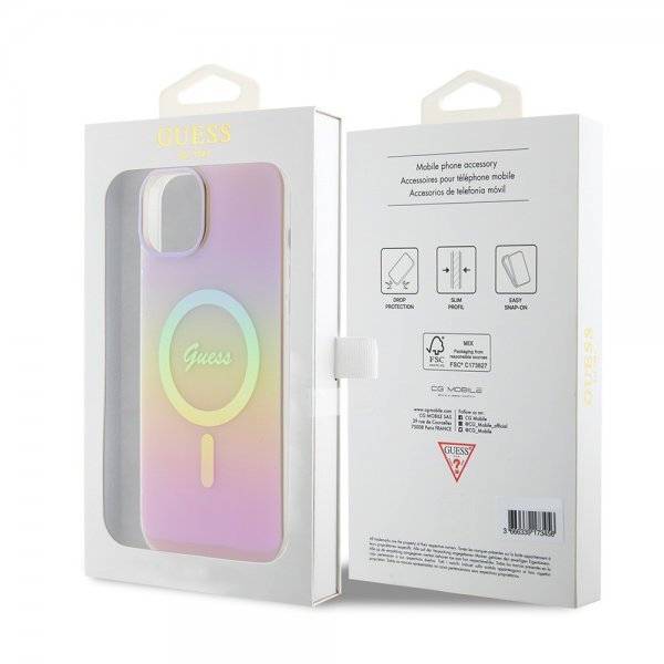 Guess iPhone 15 Cover Script MagSafe Rosa