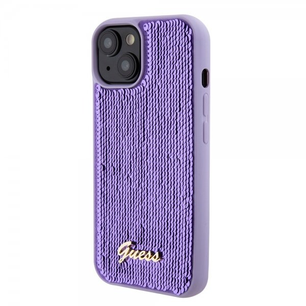 Guess iPhone 15 Cover Sequin Lilla