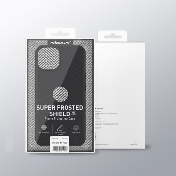 Nillkin iPhone 15 Cover Super Frosted Shield Pro Logo Hole Blå