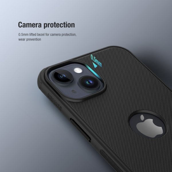 Nillkin iPhone 15 Cover Super Frosted Shield Pro Logo Hole Blå