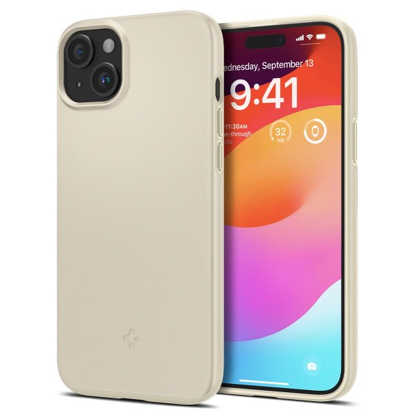 Spigen iPhone 15 Cover Thin Fit Mute Beige