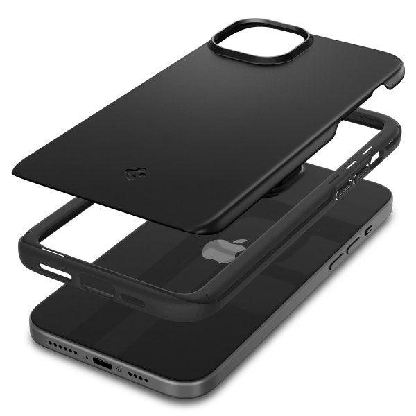 Spigen iPhone 15 Cover Thin Fit Sort
