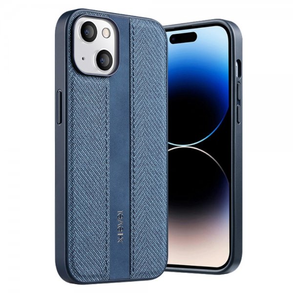 X-Level iPhone 15 Cover Stoftekstur Blå