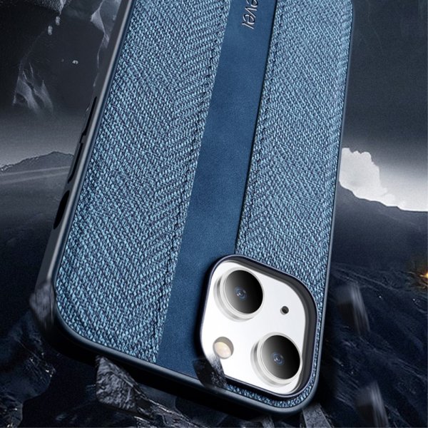 X-Level iPhone 15 Cover Stoftekstur Blå