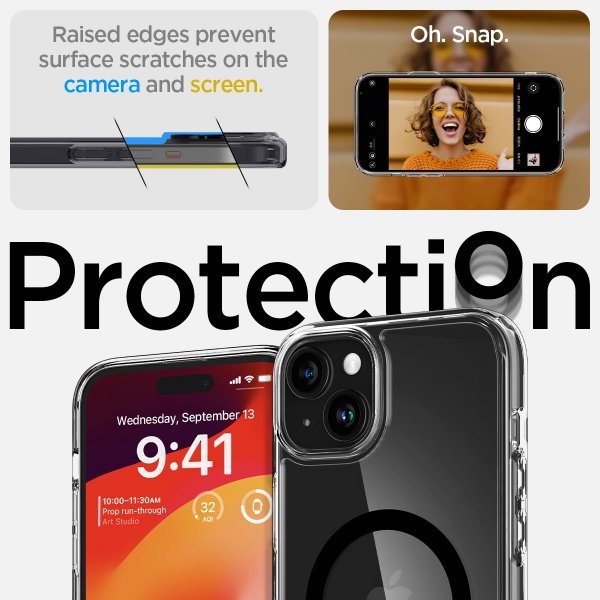 Spigen iPhone 15 Cover Ultra Hybrid MagFit Sort