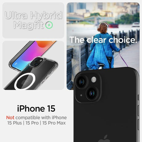 Spigen iPhone 15 Cover Ultra Hybrid MagFit Hvid