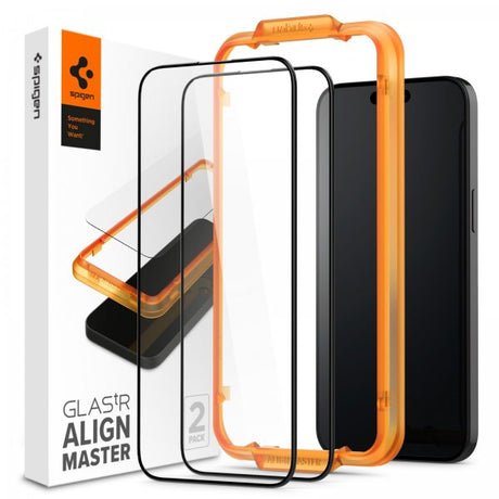Spigen iPhone 15 Skærmbeskyttelse GLAS.tR ALIGNmaster 2-pak