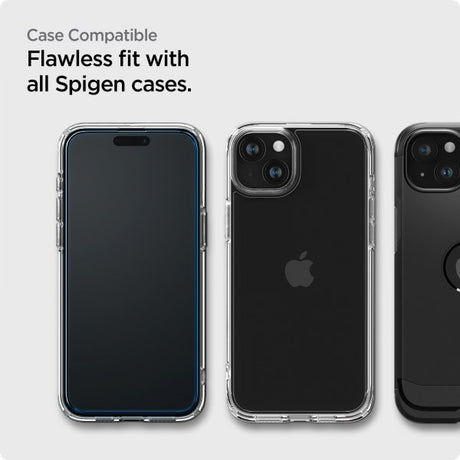 Spigen iPhone 15 Skærmbeskyttelse GLAS.tR ALIGNmaster 2-pak