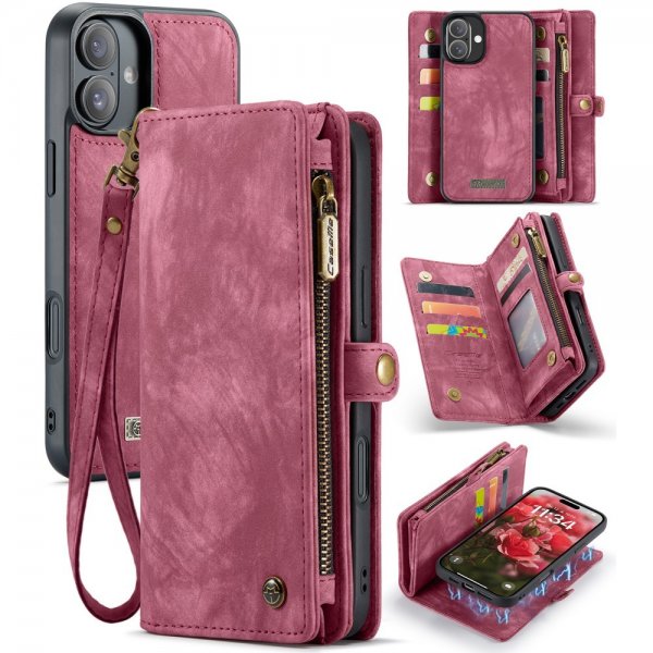 CaseMe iPhone 16 Etui 008 Series Aftageligt Cover Rød