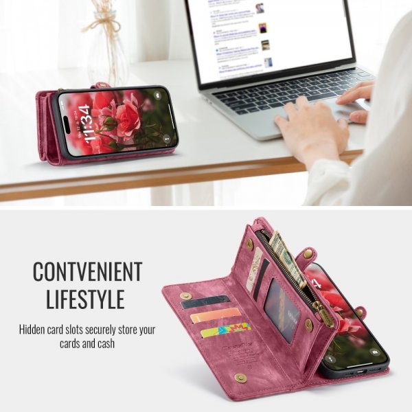 CaseMe iPhone 16 Etui 008 Series Aftageligt Cover Rød