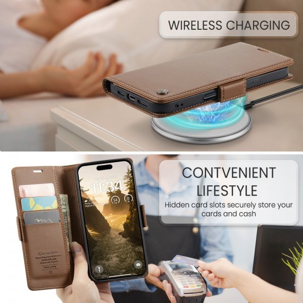 CaseMe iPhone 16 Cover 023 Series Brun