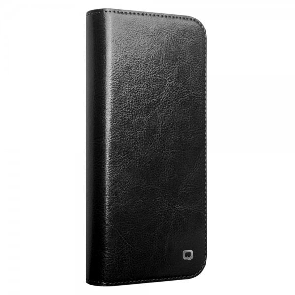 Qialino iPhone 16 Cover Ægte Læder Sort