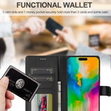 Lc.Imeeke iPhone 16 Cover med Kortlomme og Stativfunktion, Sort