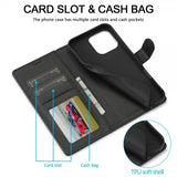 Lc.Imeeke iPhone 16 Cover med Kortlomme og Stativfunktion, Sort
