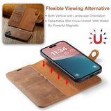 Dg.Ming iPhone 16 Cover med Aftageligt Cover Brun