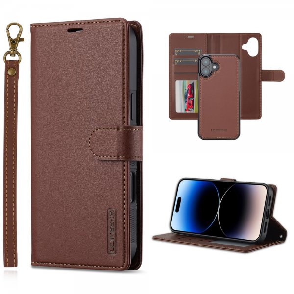 Lc.Imeeke iPhone 16 Cover med Aftageligt Etui L2 Series MagSafe Brun