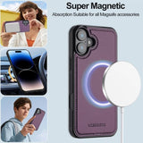Lc.Imeeke iPhone 16 Cover med Aftageligt Etui L2 Series MagSafe Lilla