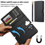 Lc.Imeeke iPhone 16 Cover med Aftageligt Cover L2 Series MagSafe Sort