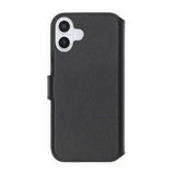 Rvelon iPhone 16 Cover Ægte læder Kortlomme Sort