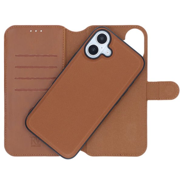Rvelon iPhone 16 Etui Magnetisk Aftageligt Cover Brun